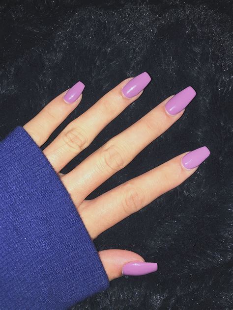 coffin acrylic nails purple|More.